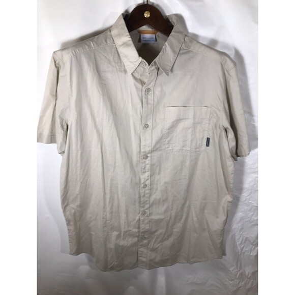 Columbia mens Tan Button Down Utility Lite Novelty large - Picture 1 of 7